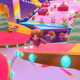 A bunch of Fall Guy beans run across platforms in Fall GUys, which is owned by Epic now.